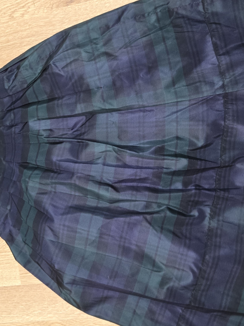Talbots Navy and Dark Green Plaid Circle Skirt
